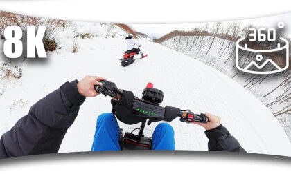 Virtual Reality Moon Biking: Electric Ride in Gala Yuzawa 8K VR 360 Japan