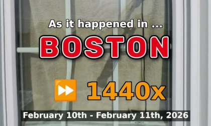 ⏩ Daily Time Lapse of the Boston Weather 360° Live Stream February 10th - February 11th 2026 (1440x) [Beta]