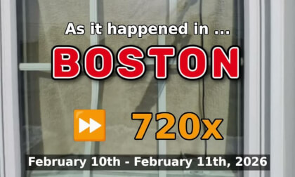 ⏩ Daily Time Lapse of the Boston Weather 360° Live Stream February 10th - February 11th 2026 (720x) [Beta]