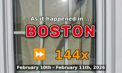 ⏩ Daily Time Lapse of the Boston Weather 360° Live Stream February 10th - February 11th 2026 (144x) [Beta]