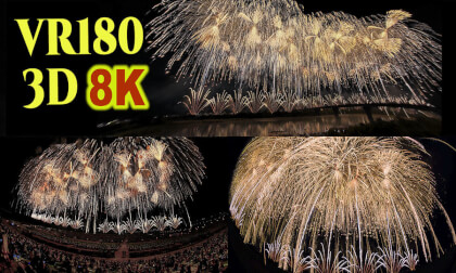 Hyperstereoscopy Fireworks video of Nagaoka Fenix in JAPAN