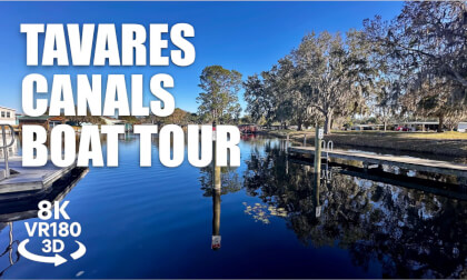 Tavares Waterfront Community Canal Boat Tour VR180 3D Dora Canal, Private Water Homes VR视频 3D動画 VR旅行