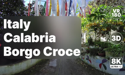 Italy Reggio Calabria - Borgo Croce Mountain Village Walk 8K 180 3D