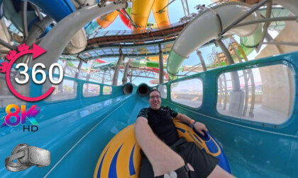 360º Al Falaj Race Water Slide (Green Slide) at Yas Waterworld Abu Dhabi