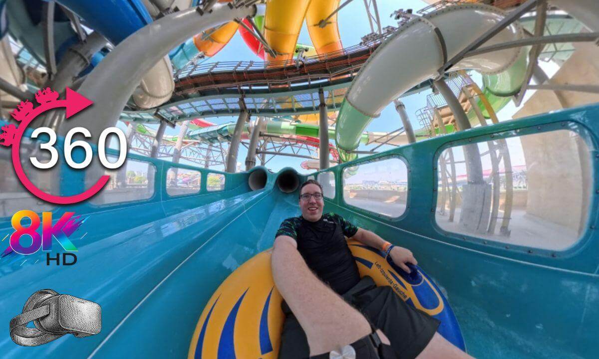 360º Al Falaj Race Water Slide (Green Slide) at Yas Waterworld Abu Dhabi