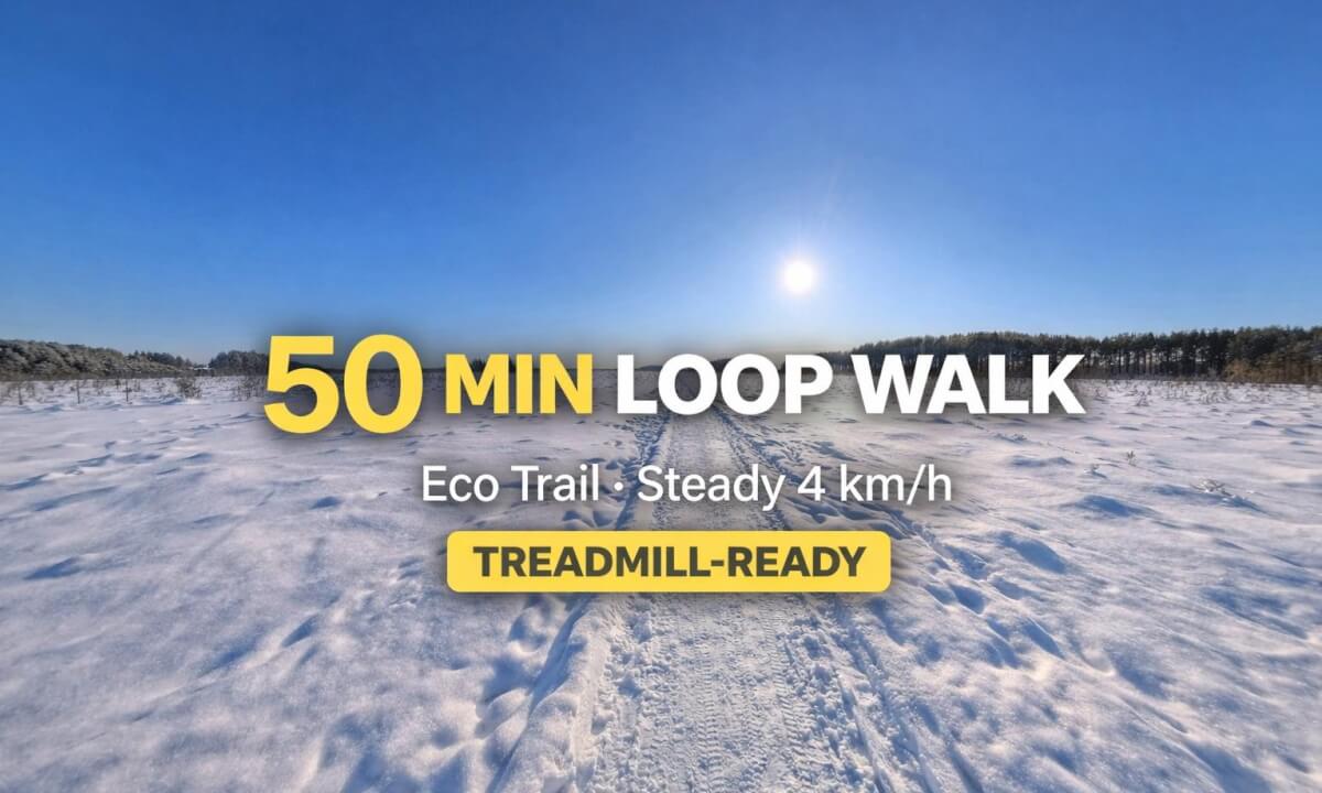 50 MIN LOOP WALK | Eco Trail | Steady 4 km/h | Treadmill-Ready