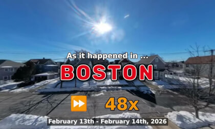 ⏩ Daily Time Lapse of the Boston Weather 360° Live Stream February 13th - February 14th 2026 (48x) [Beta]