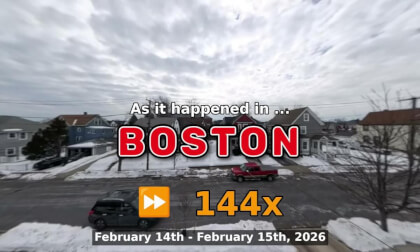 ⏩ Daily Time Lapse of the Boston Weather 360° Live Stream February 14th - February 15th 2026 (144x) [Beta]
