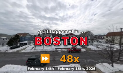 ⏩ Daily Time Lapse of the Boston Weather 360° Live Stream February 14th - February 15th 2026 (48x) [Beta]