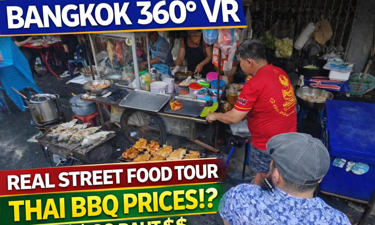 360° VR Bangkok Local Market | Wat Khaek Temple & Silom Street Life