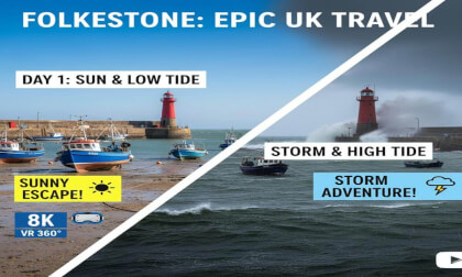 Folkestone 360° Experience: Sun, Storm & Massive Waves! [8K VR]