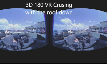 VR180 3d driving with the roof down VR180 3d driving with the roof down