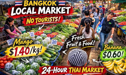 Bangkok Local Market 360° Tour | Bang Kapi Market Street Food & Fruit Prices