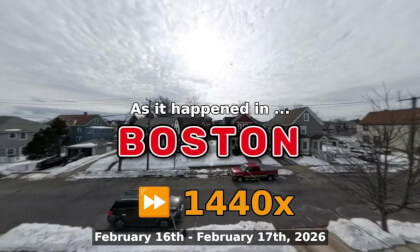 ⏩ Daily Time Lapse of the Boston Weather 360° Live Stream February 16th - February 17th 2026 (1440x) [Beta]