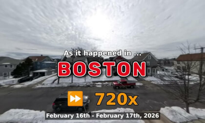 ⏩ Daily Time Lapse of the Boston Weather 360° Live Stream February 16th - February 17th 2026 (720x) [Beta]