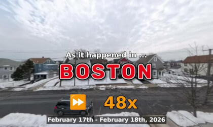 ⏩ Daily Time Lapse of the Boston Weather 360° Live Stream February 17th - February 18th 2026 (48x) [Beta]