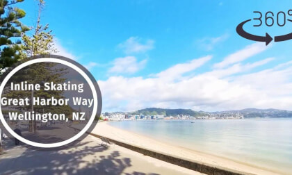 #360 POV Skating Trip in New Zealand: Wellington Sign to Center