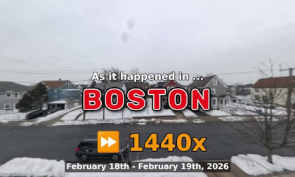 ⏩ Daily Time Lapse of the Boston Weather 360° Live Stream February 18th - February 19th 2026 (1440x) [Beta]