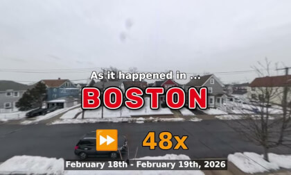 ⏩ Daily Time Lapse of the Boston Weather 360° Live Stream February 18th - February 19th 2026 (48x) [Beta]