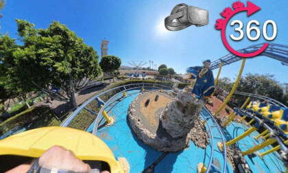 VR 360º Merlin's Revenge Rollercoaster at Castle Park - Riverside, CA
