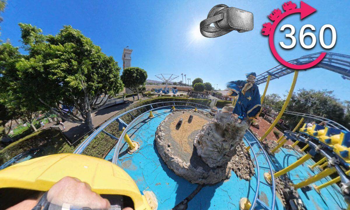 VR 360º Merlin's Revenge Rollercoaster at Castle Park - Riverside, CA