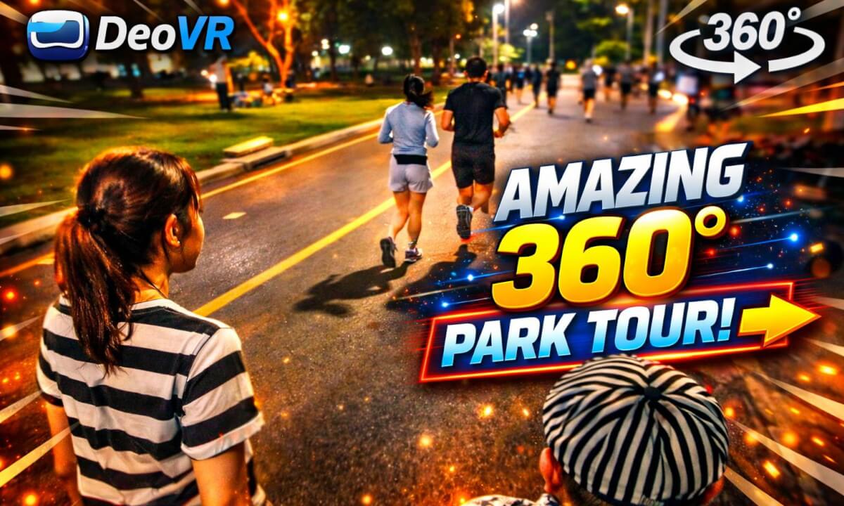 Bangkok Night Park Walk in 360° | Lumphini Park Running Scene