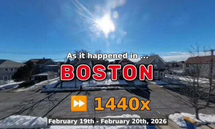 ⏩ Daily Time Lapse of the Boston Weather 360° Live Stream February 19th - February 20th 2026 (1440x) [Beta]