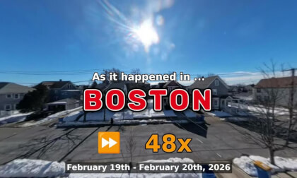 ⏩ Daily Time Lapse of the Boston Weather 360° Live Stream February 19th - February 20th 2026 (48x) [Beta]