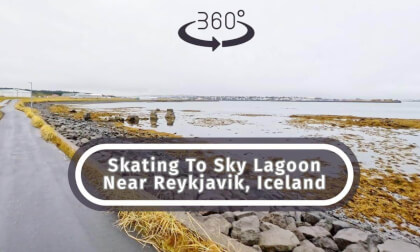 #360 Views Of Inline Skating Traveling To Sky Lagoon Near Reykjavik