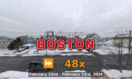 ⏩ Daily Time Lapse of the Boston Weather 360° Live Stream February 22nd - February 23rd 2026 (48x) [Beta]