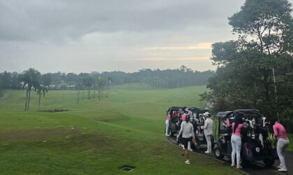 Tee shot on the 1st hole of the Centul Highland Golf Course!!!