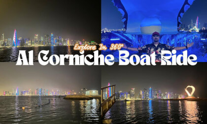 🌊🌙 Doha Corniche 360° Night Boat Ride 🇶🇦✨ | Souq Waqif to Sea Shore 360° Experience 🚤🏙️
