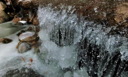 Iced up Log in Stream (3d, Flat)