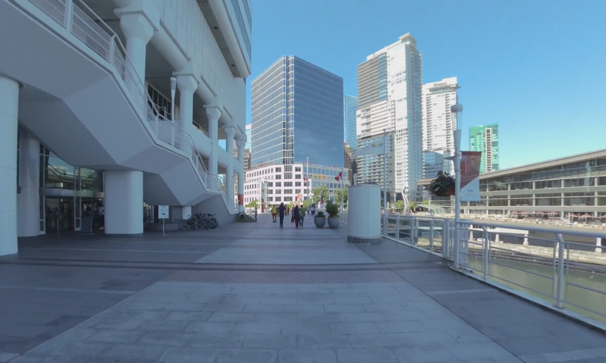 VR 180 – Sunny Vancouver Convention Centre Waterfront and Downtown Walk – June 2021