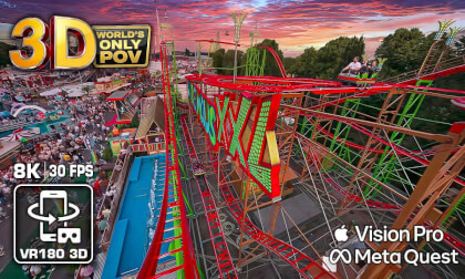 3D 8K WILDE MAUS XXL: CRAZY - REALISTIC Roller Coaster onride 🟨 CRANGER KIRMES VR180 POV - Spatial Video Apple Vision Pro - Meta Quest 3