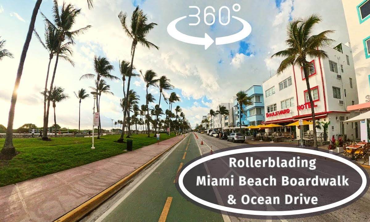 Inline Skating Miami's South Beach and Ocean Drive In #360 VR