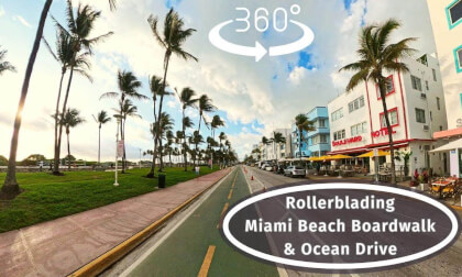 Inline Skating Miami's South Beach and Ocean Drive In #360 VR