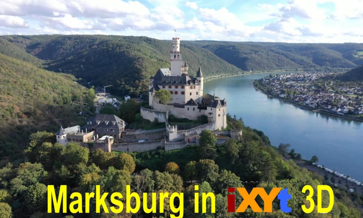 Marksburg, Rhineland-Palatinate, Germany in 3D SBS LR relax video for VR
