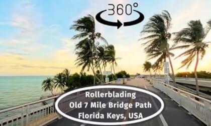 #360 VR Inline Skating Florida Keys On Historic Old 7 Mile Bridge