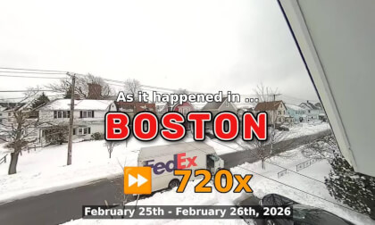 ⏩ Daily Time Lapse of the Boston Weather  180° 4k Street Cam Stream February 25th - February 26th 2026 (720x)