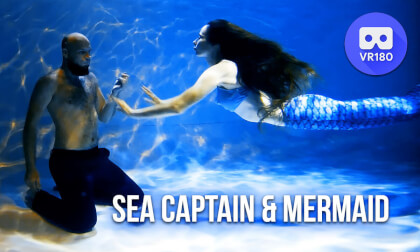 Underwater photosession with Mermaid and Sea Captain Underwater photosession with Mermaid and Sea Captain