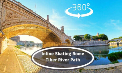 Epic #360 VR Tour of Rome - River Tiber Inline Skating Adventure
