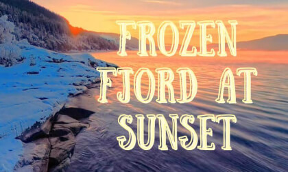 Frozen Fjord at Sunset | Immersive 360° Drone Flight in Norway