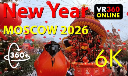 🎆 Winter in Moscow 2026 | Chinese New Year Celebration in VR 360° | 6K