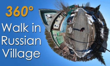 VR 360 Walking in Russian Village in April | Spring in the Countryside