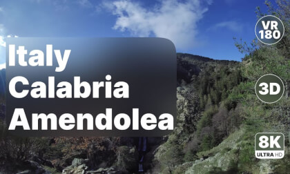 Italy Calabria - Cascate dell’Amendolea Waterfall Hike 8K 180 3D