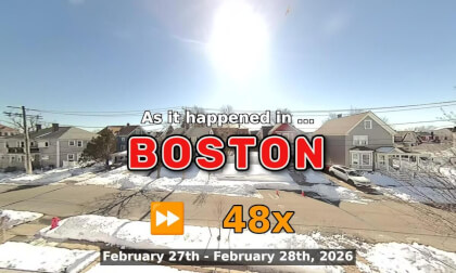 ⏩ Daily Time Lapse of the Boston Weather 180° 4k Street Cam Stream February 27th - February 28th 2026 (48x) [Beta]