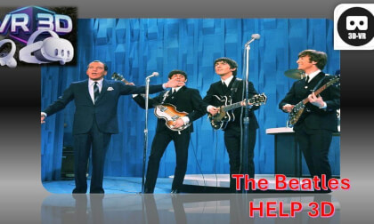 3D 4K Color The Beatles - Help Live On Ed Sullivan Show 1965