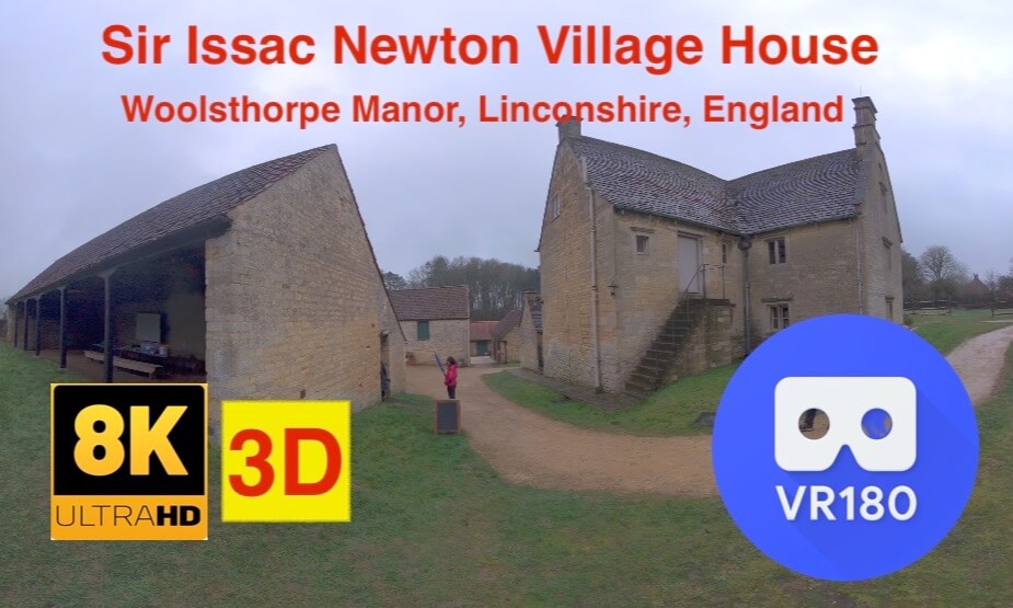 Sir Issac Newton Village home, Woolsthorpe Manor, England in 3D VR180