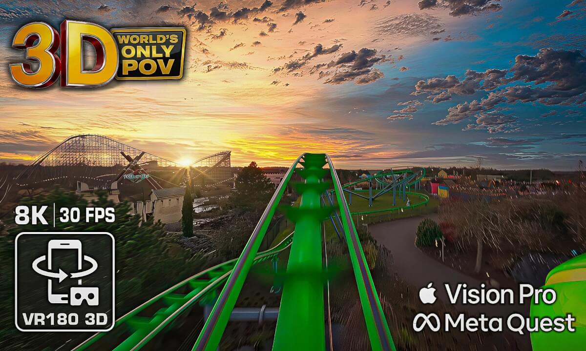 3D 8K Booster Bike: MOTORBIKE RIDE - REALISTIC Roller Coaster onride 🟨 Toverland VR180 POV 3D - spatial video Apple Viision - Meta Quest 3